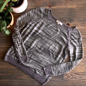 LOFT grey spacedye scoop neck sweater, size M